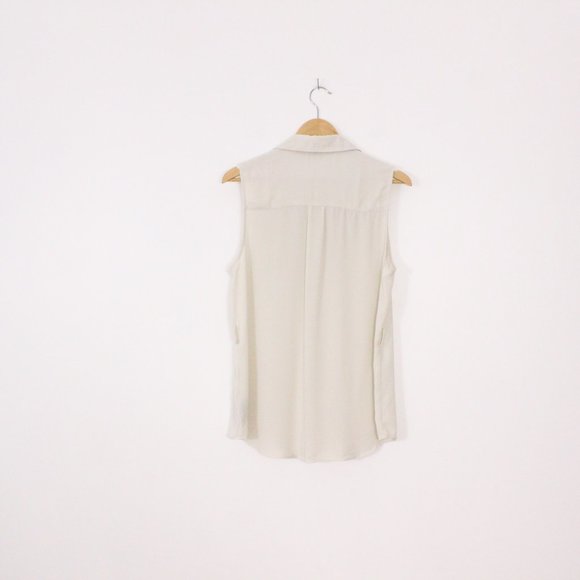 *Forever 21 Y2K Beige Button Up Sleeveless Blouse - Picture 4 of 4